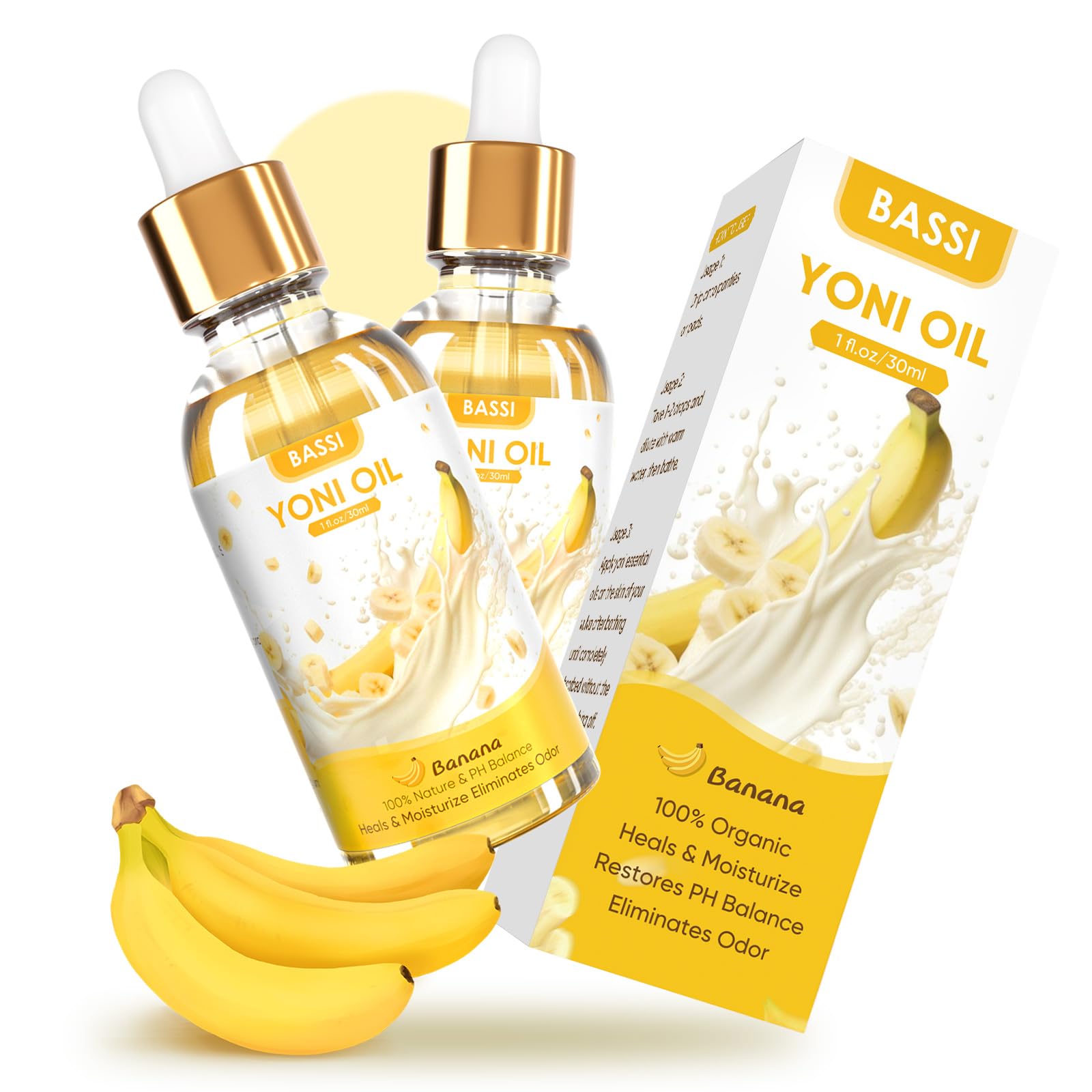 2PCS Yoni Oil Organic Feminine Oil Vaginal Moisturizer - Ph Balance for Women - Feminine Deodorant